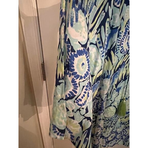 Lilly Pulitzer Benicia Tunic cold shoulder XXS Coastal Dress Blue Boho resort - Picture 12 of 12